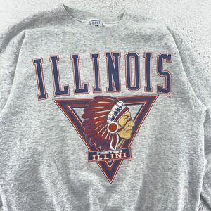 Vintage Illinois Fighting Illini Sweater FITS Medium NCAA Basketball College 90s